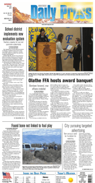 Montrose Press Front Page Imabe of Data Analytics Article 